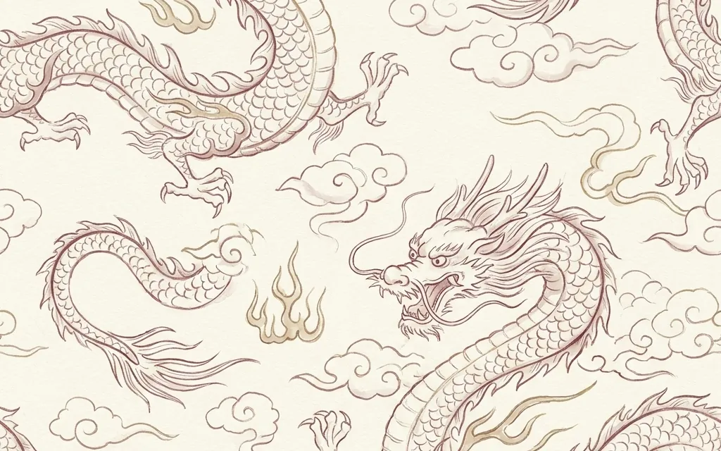 Draghi in stile chinoiserie che ispirano la camera Turandot, Puccini Luxury Rooms a Lucca